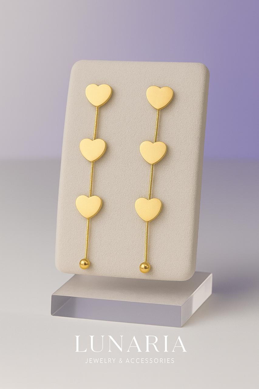 Aretes Cascada de corazones