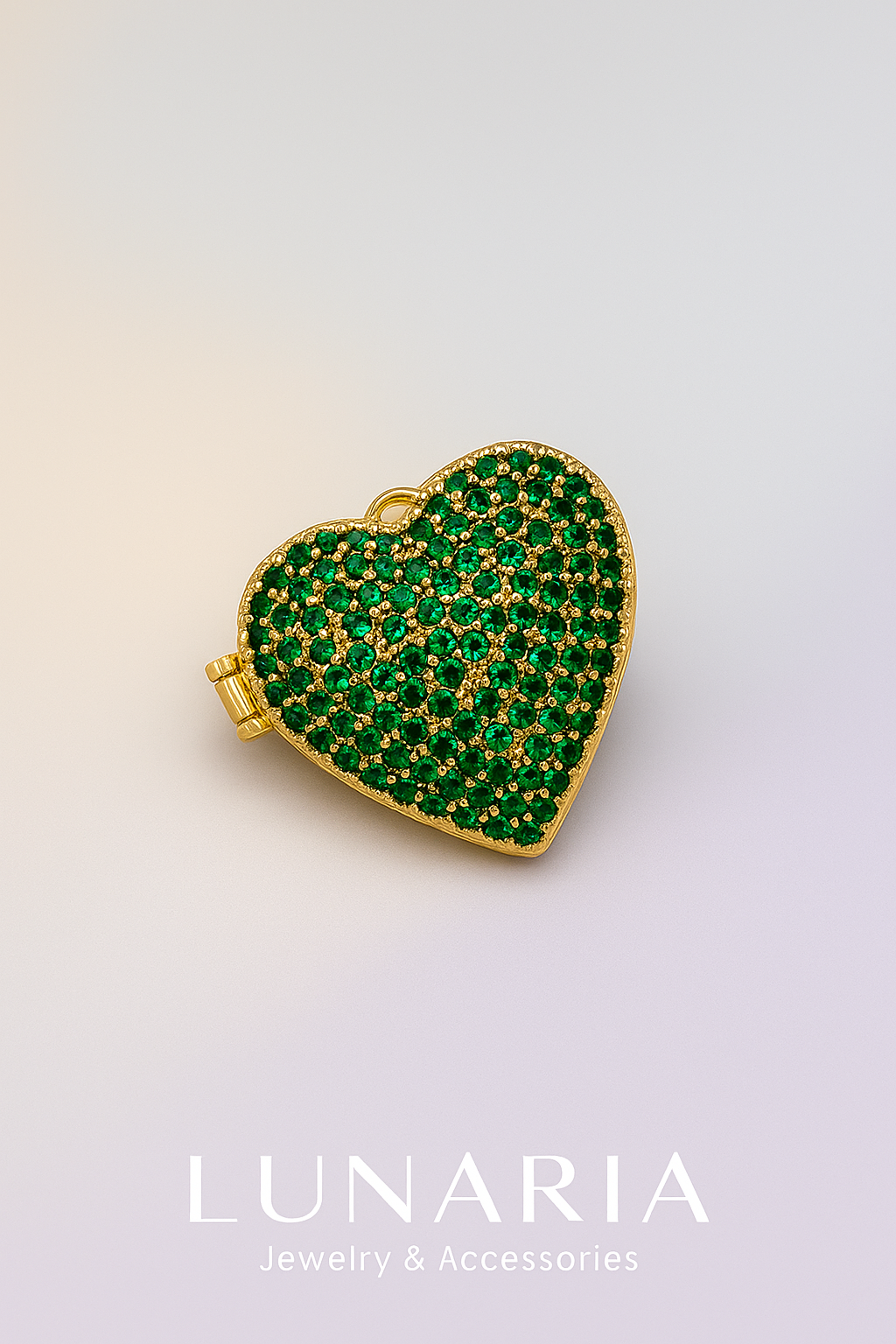 Dije Relicario de Corazon Verde