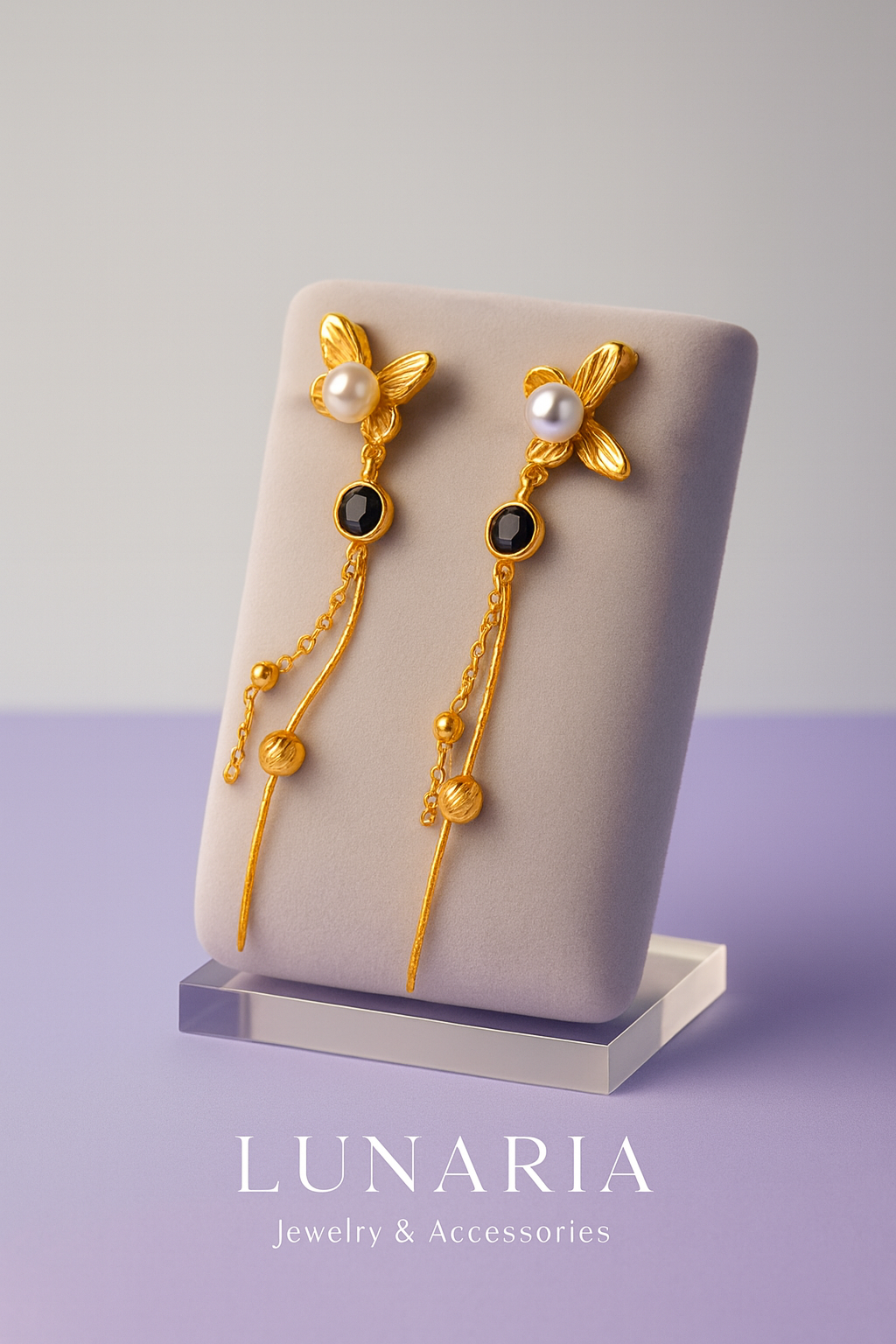 Pendientes Vuelo Primaveral Negro