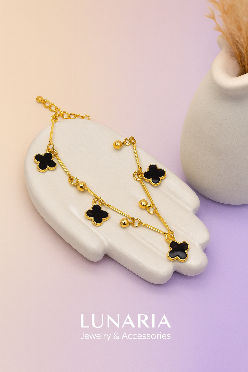 Pulsera de Trebol Negro