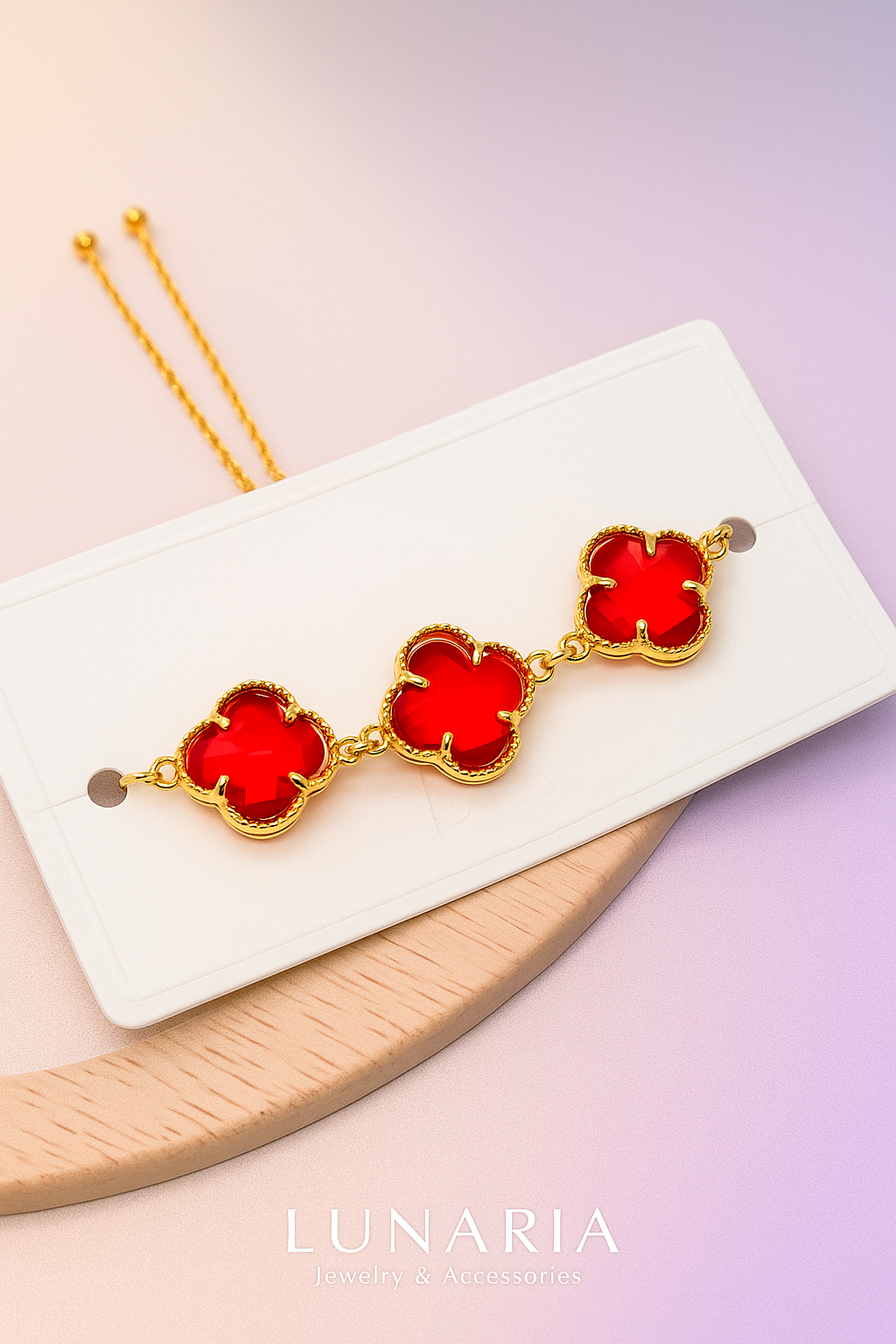 Pulsera de Trebol Rojo