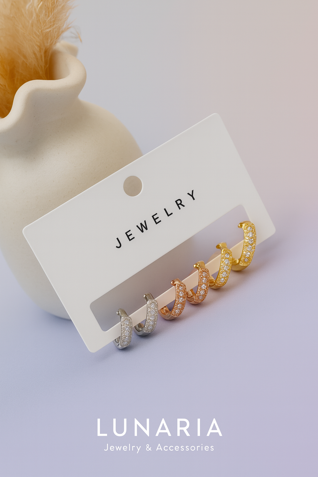 Set de Candongas Diamantadas Tricolor