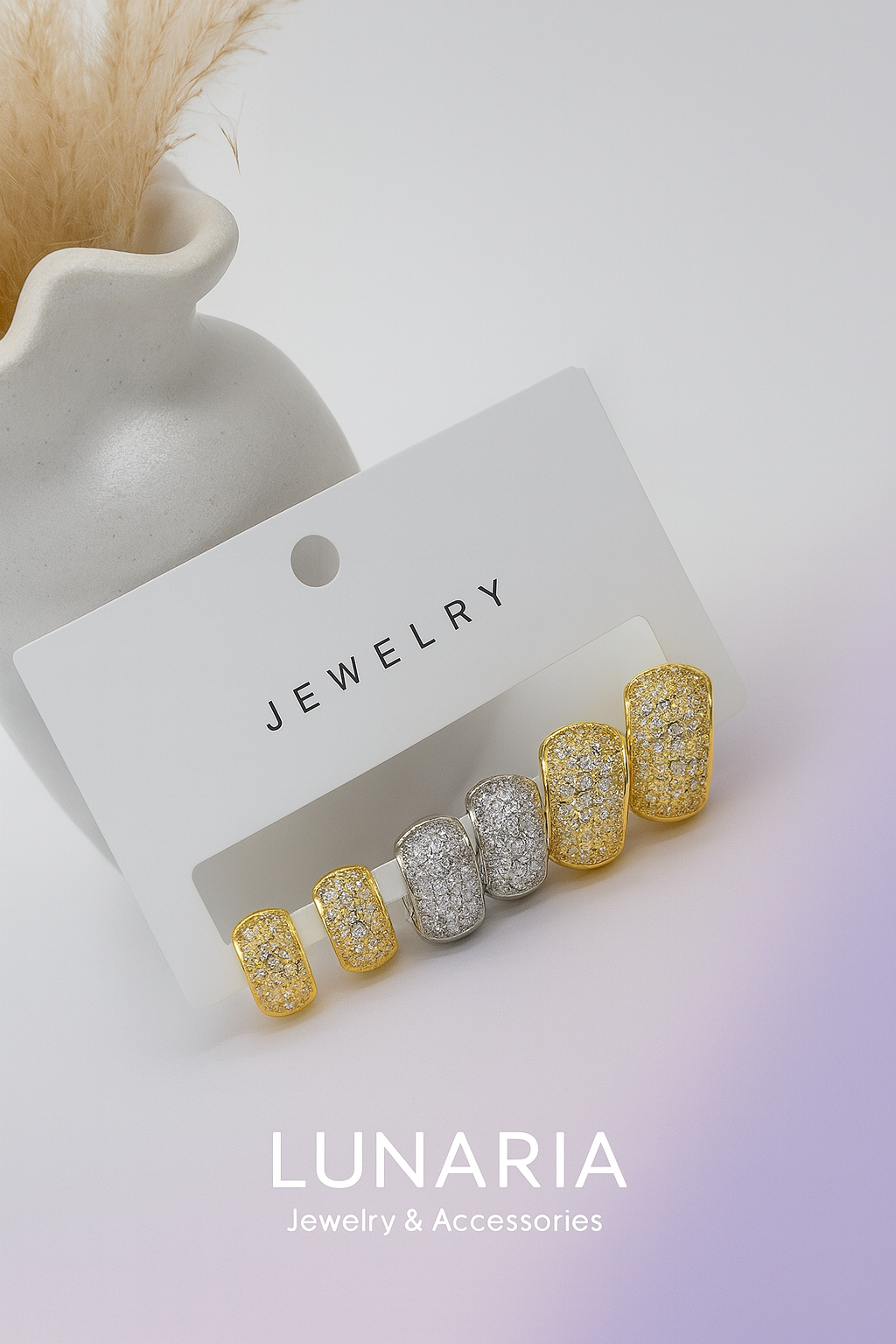 Set de Candongas Bicolor Diamantadas