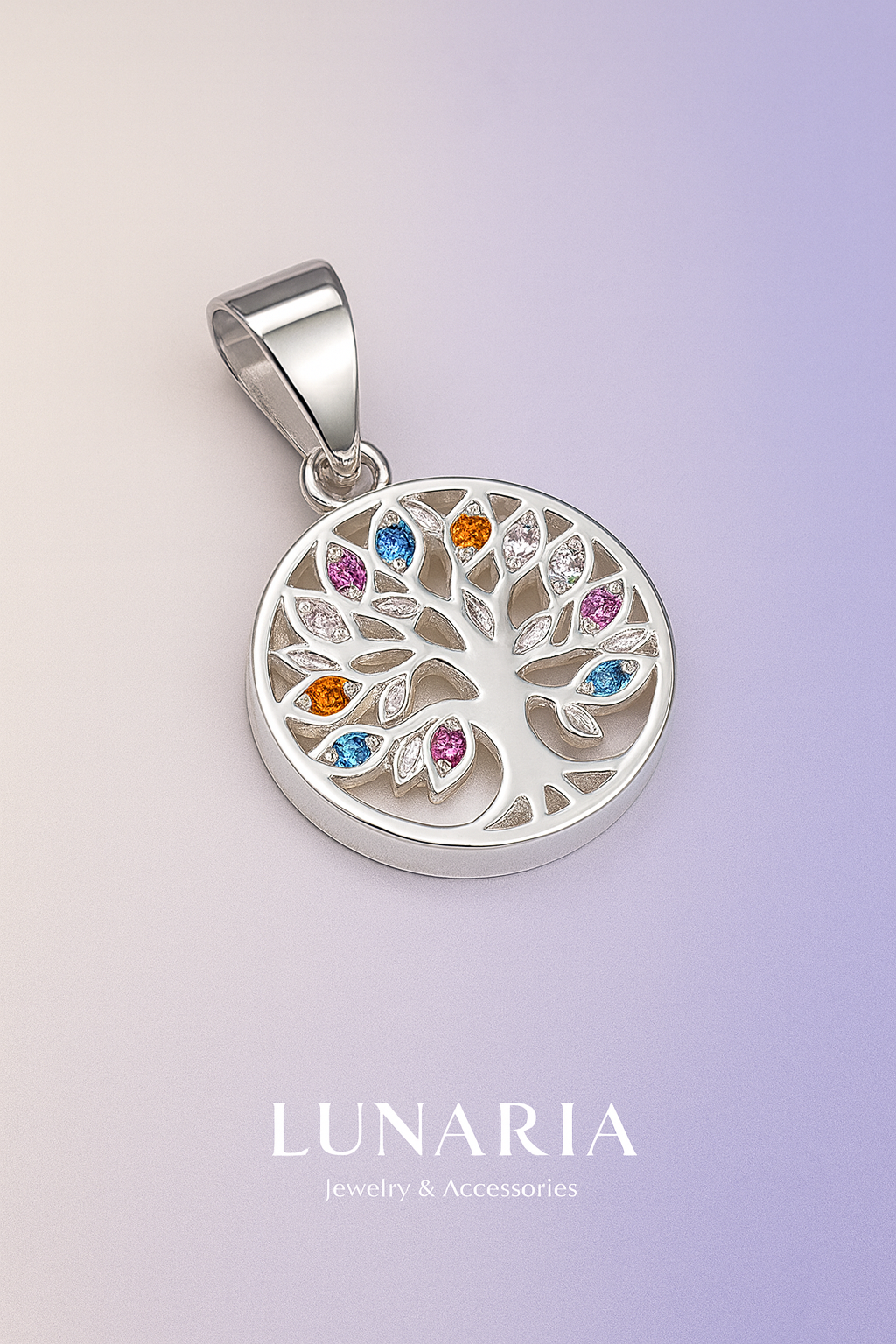 Dije Placa Arbol de Circonia