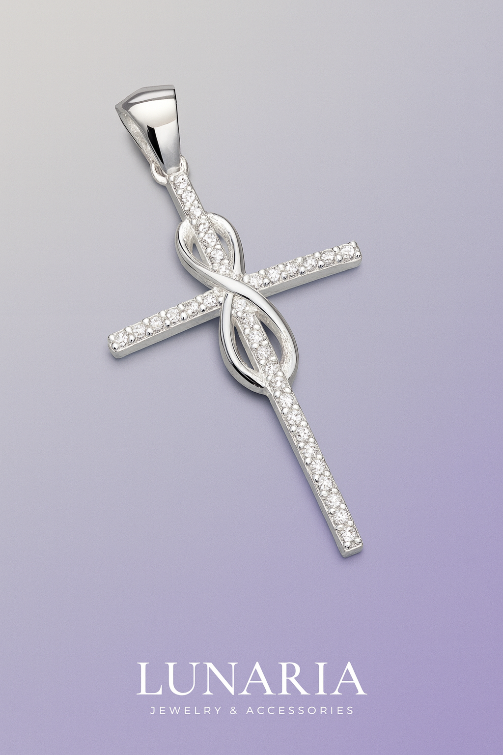 Dije Cruz Diamantada con Infinito