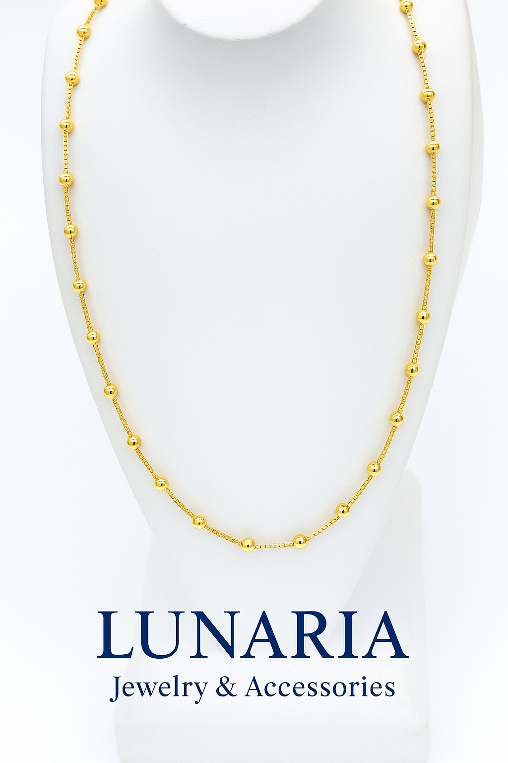 Cadena Tejido Veneciana con Balines 45 cm