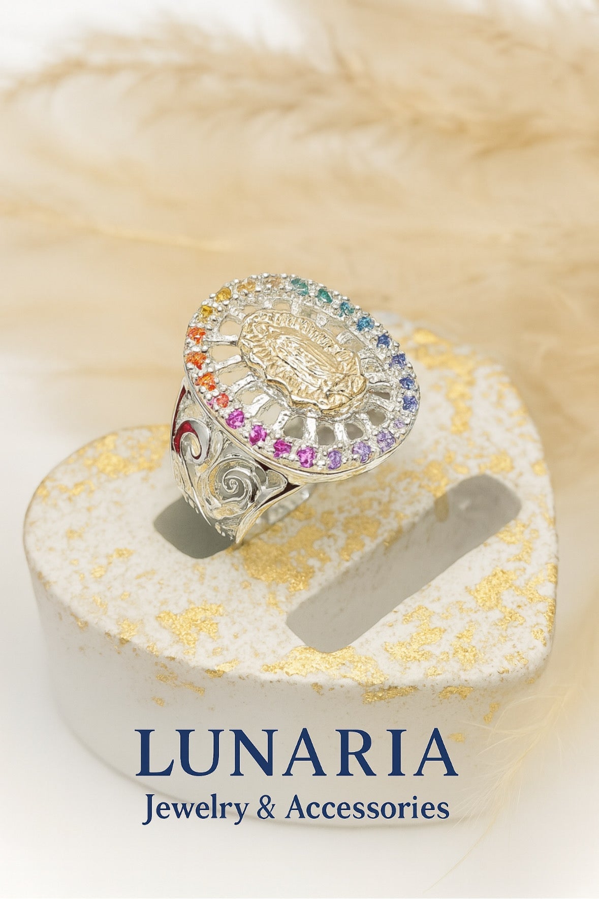 Anillo Placa de la Virgen de Guadalupe