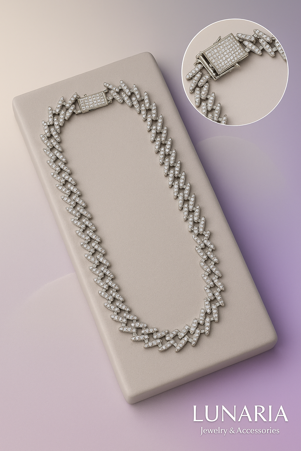 Cadena Cubana de Eslabón Diamantada