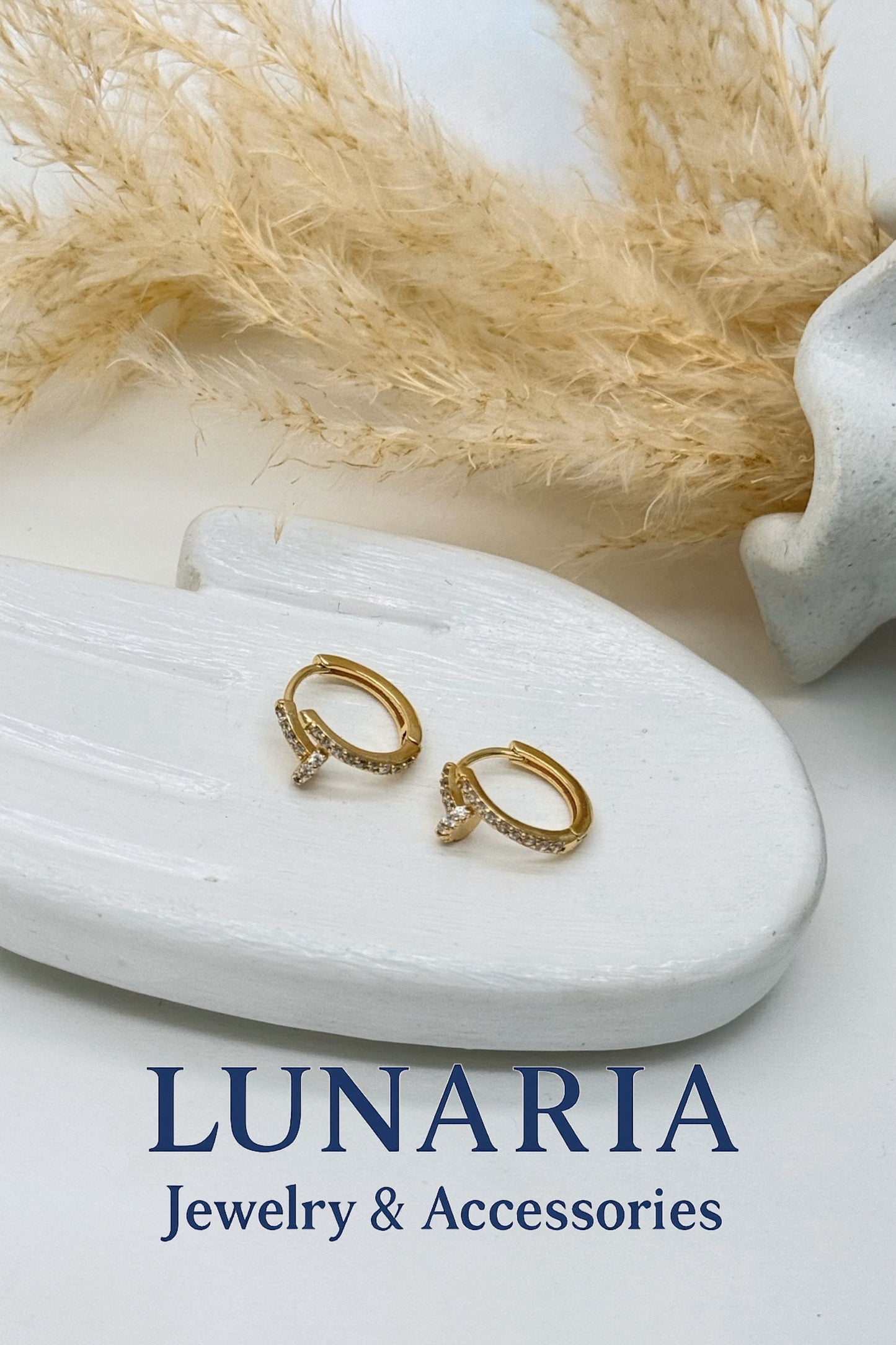 Candongas Tipo Huggies Clavo Diamantado