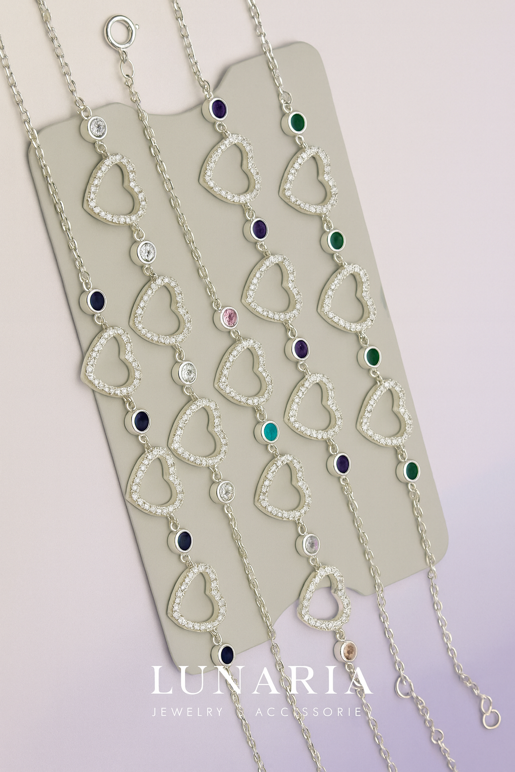 Pulsera de Corazones Diamantada