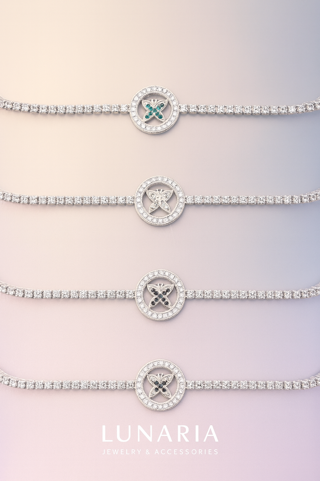 Pulsera Diamantada con Placa de Mariposa