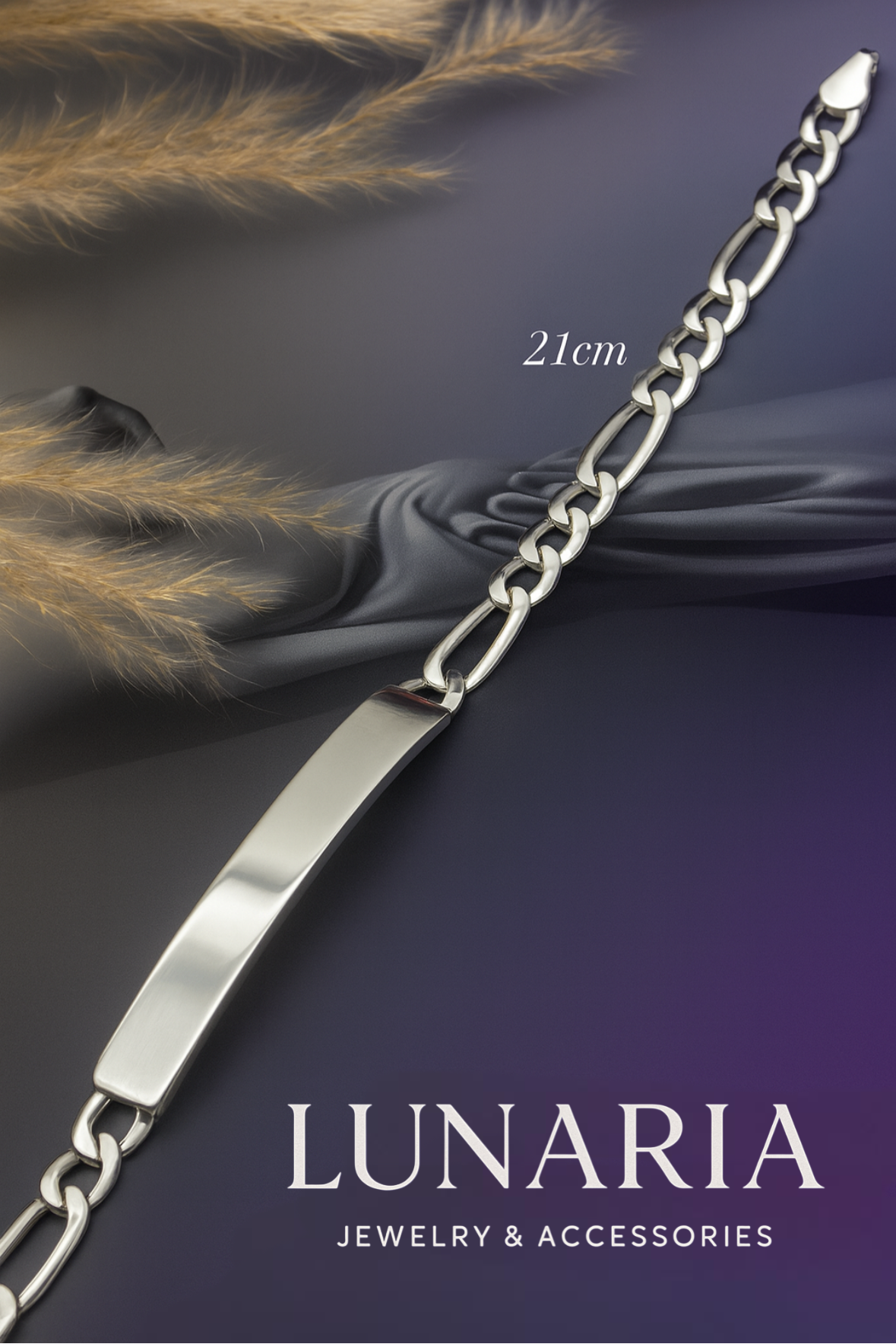 Esclava Tejido Figaro con Placa