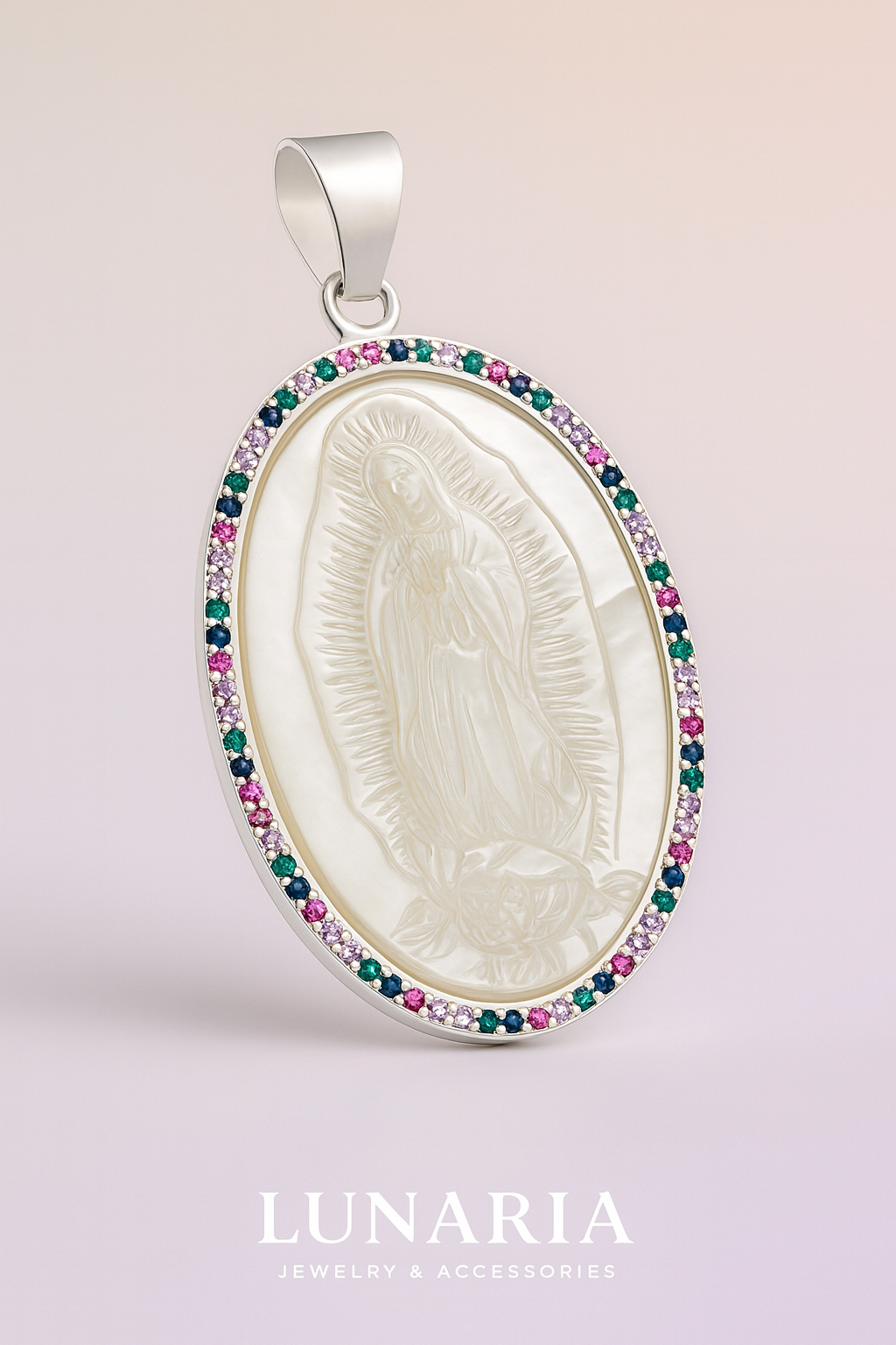 Dije Placa de la Virgen de Guadalupe