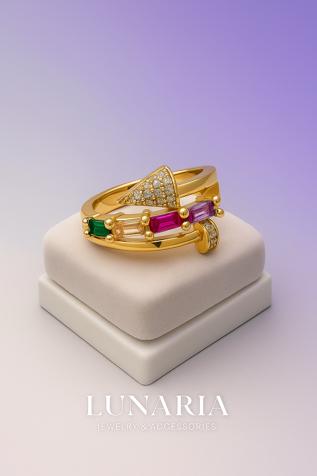 Anillo Arcoiris Dorado