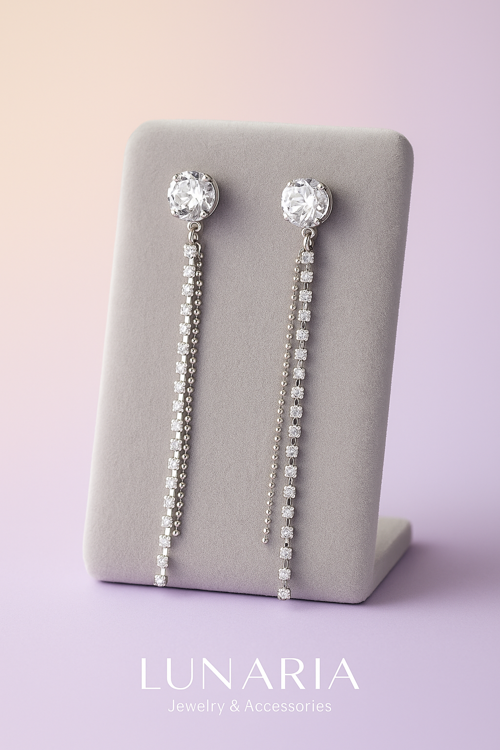 Aretes Lluvia Diamantada