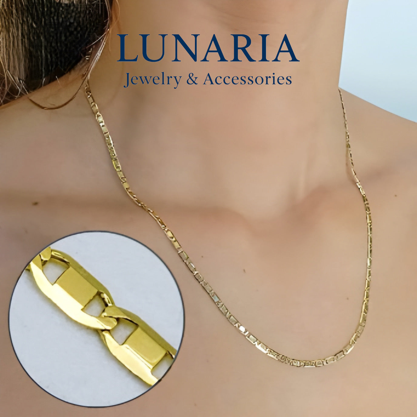 Cadena Tejido Eslabon Plano 45 cm