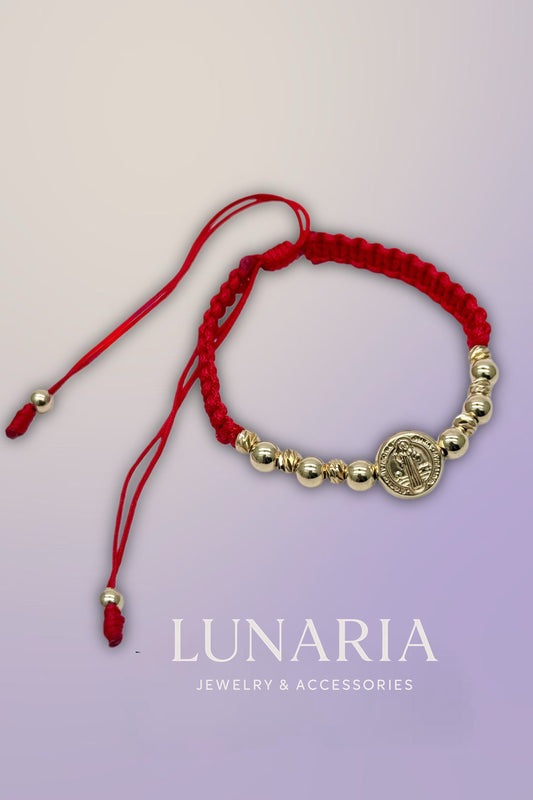 Pulsera Tejida con Dije de San Benito