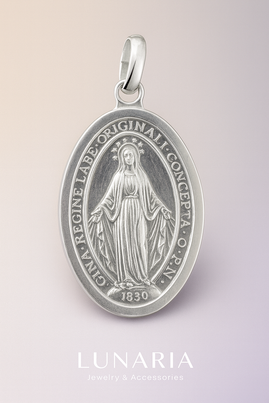 Dije Placa de la Virgen Milagrosa