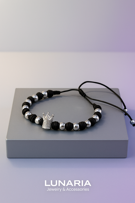 Pulsera Corona Plateada