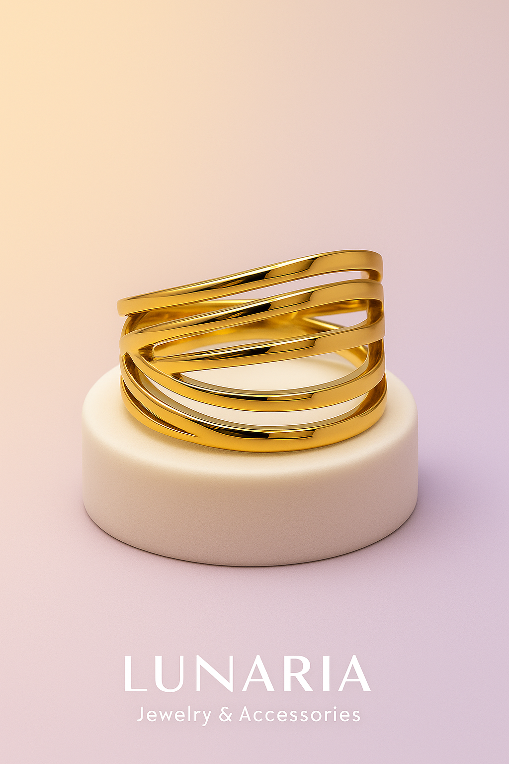 Anillo  Rejilla Dorada