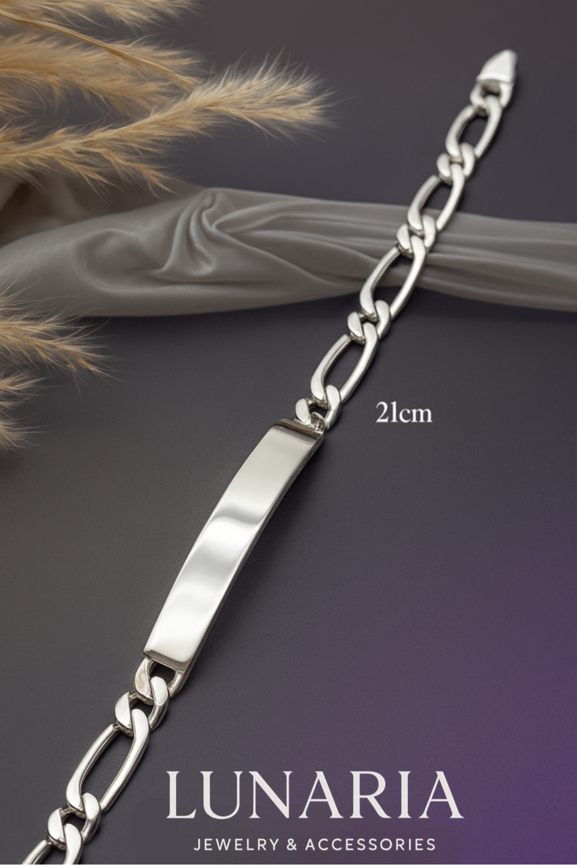 Esclava Tejido Figaro con Placa