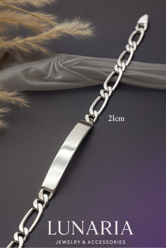 Esclava Tejido Figaro con Placa