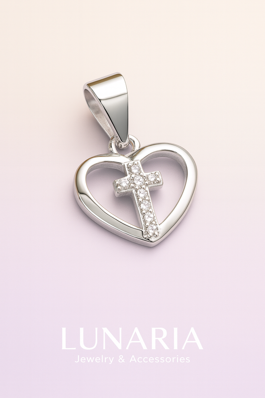 Dije de Corazon con Cruz