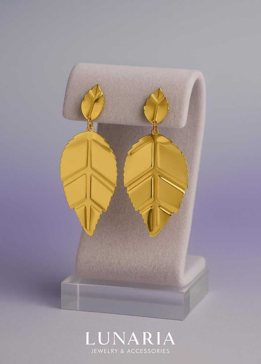 Aretes Hoja de Otoño Dorada