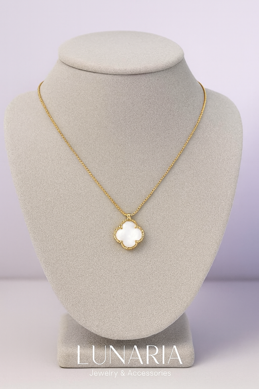 Collar Trebol Blanco