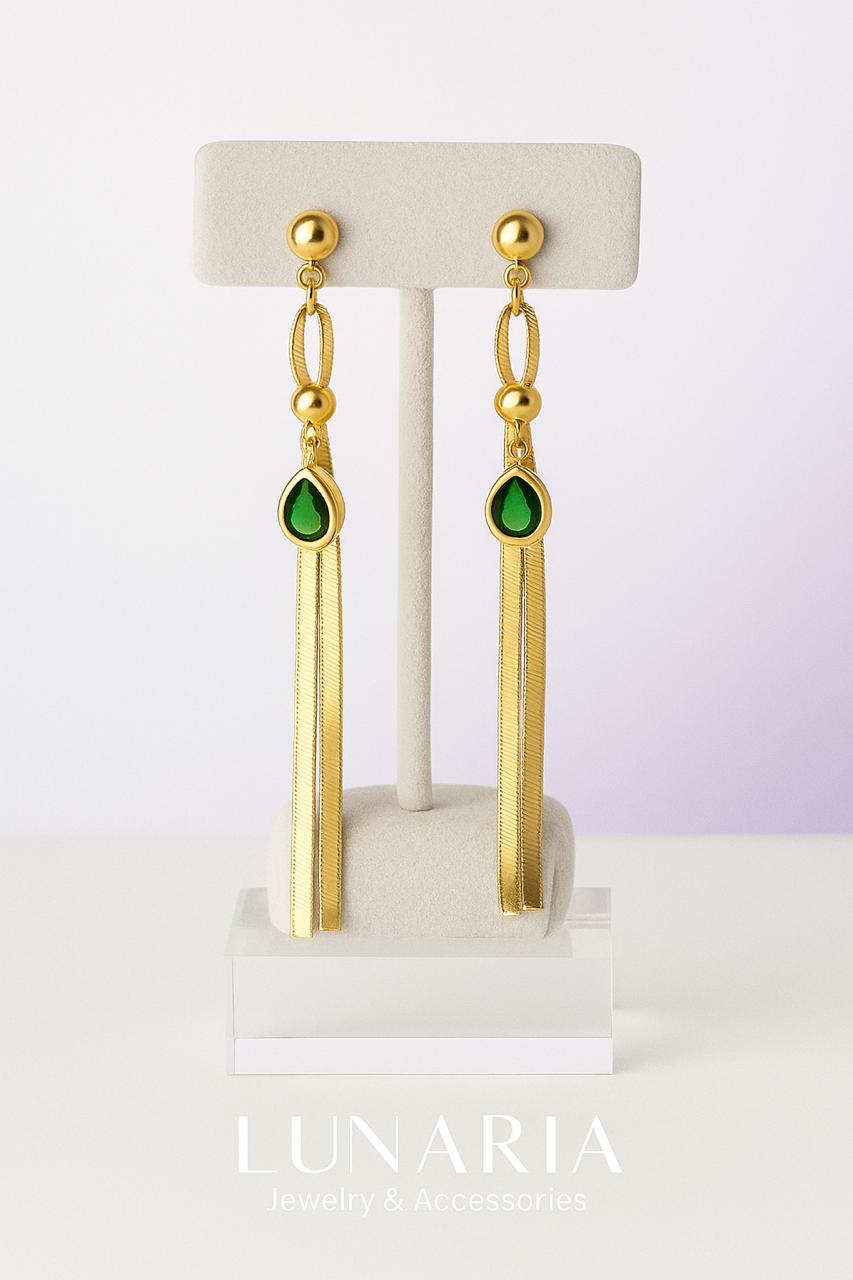 Aretes Gotas de Esmeralda