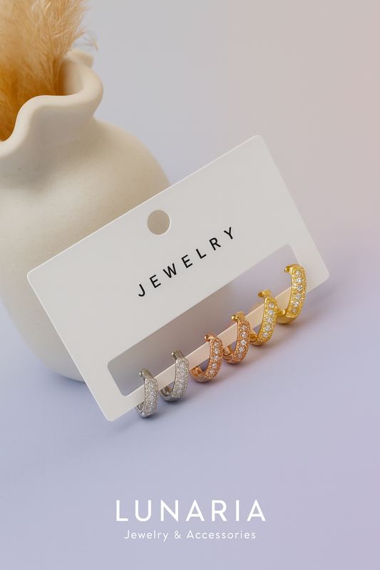 Set de Candongas Diamantadas Tricolor