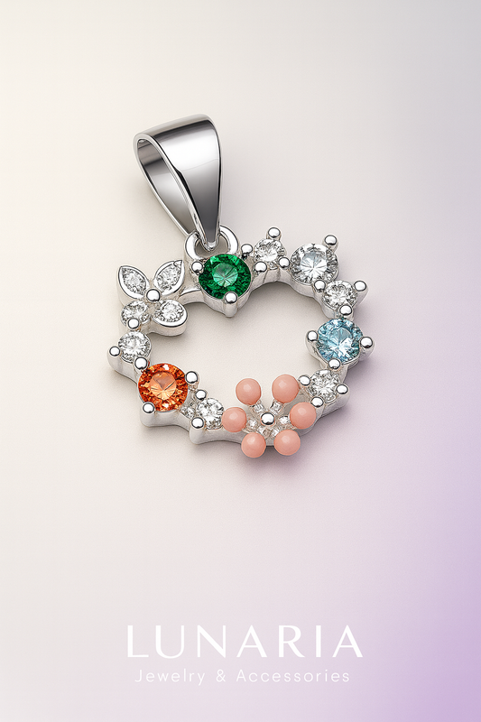 Dije de Corazon Floral