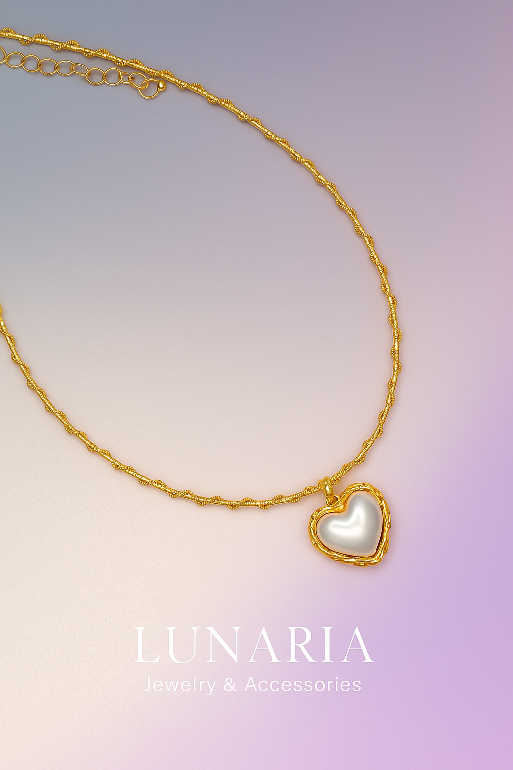 Cadena Corazon Perlado