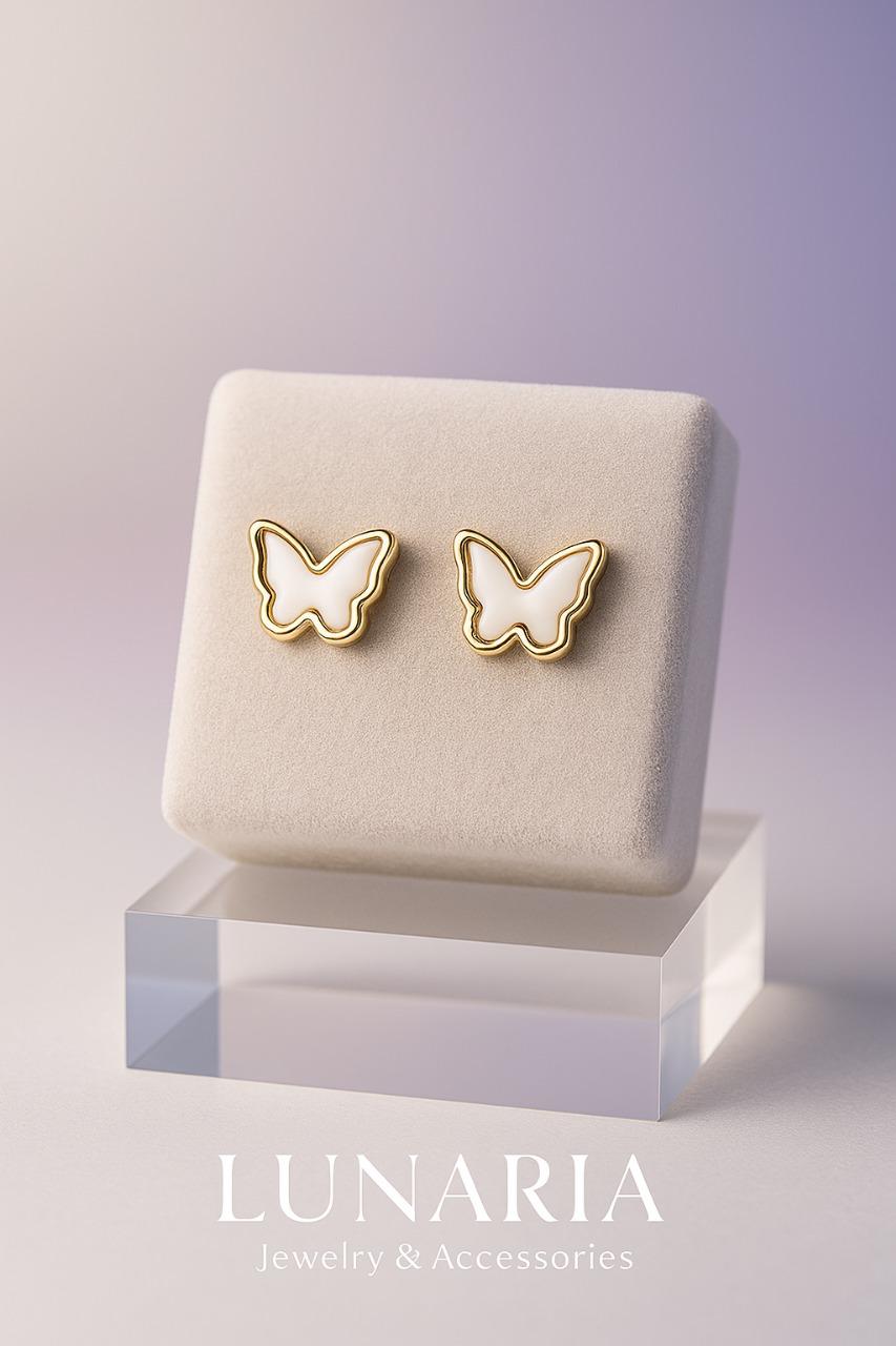 Aretes Mariposa Blanca
