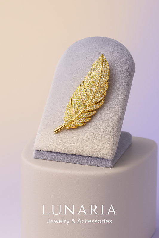 Prendedor Pluma Dorada