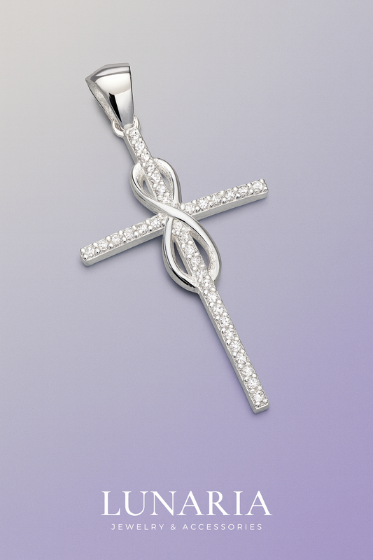 Dije Cruz Diamantada con Infinito