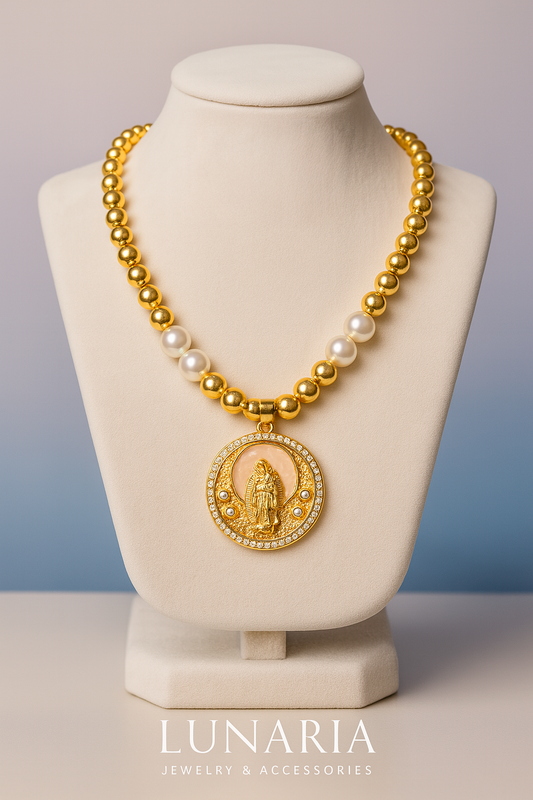 Collar Placa de la Vrigen de Guadalupe