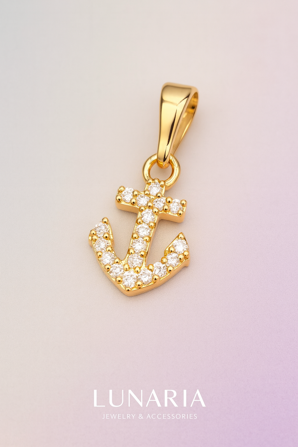 Dije de Ancla Diamantada