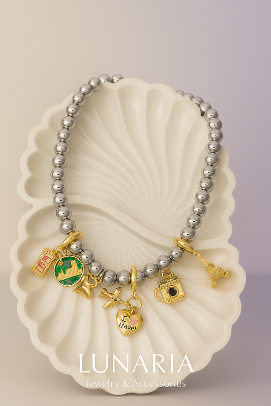 Collar de Balines con Dijes Varios