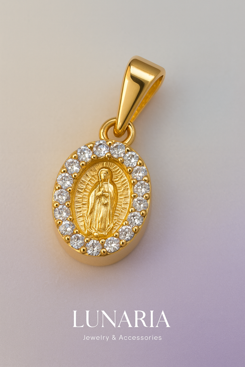 Dije Virgen de Guadalupe Diamantada