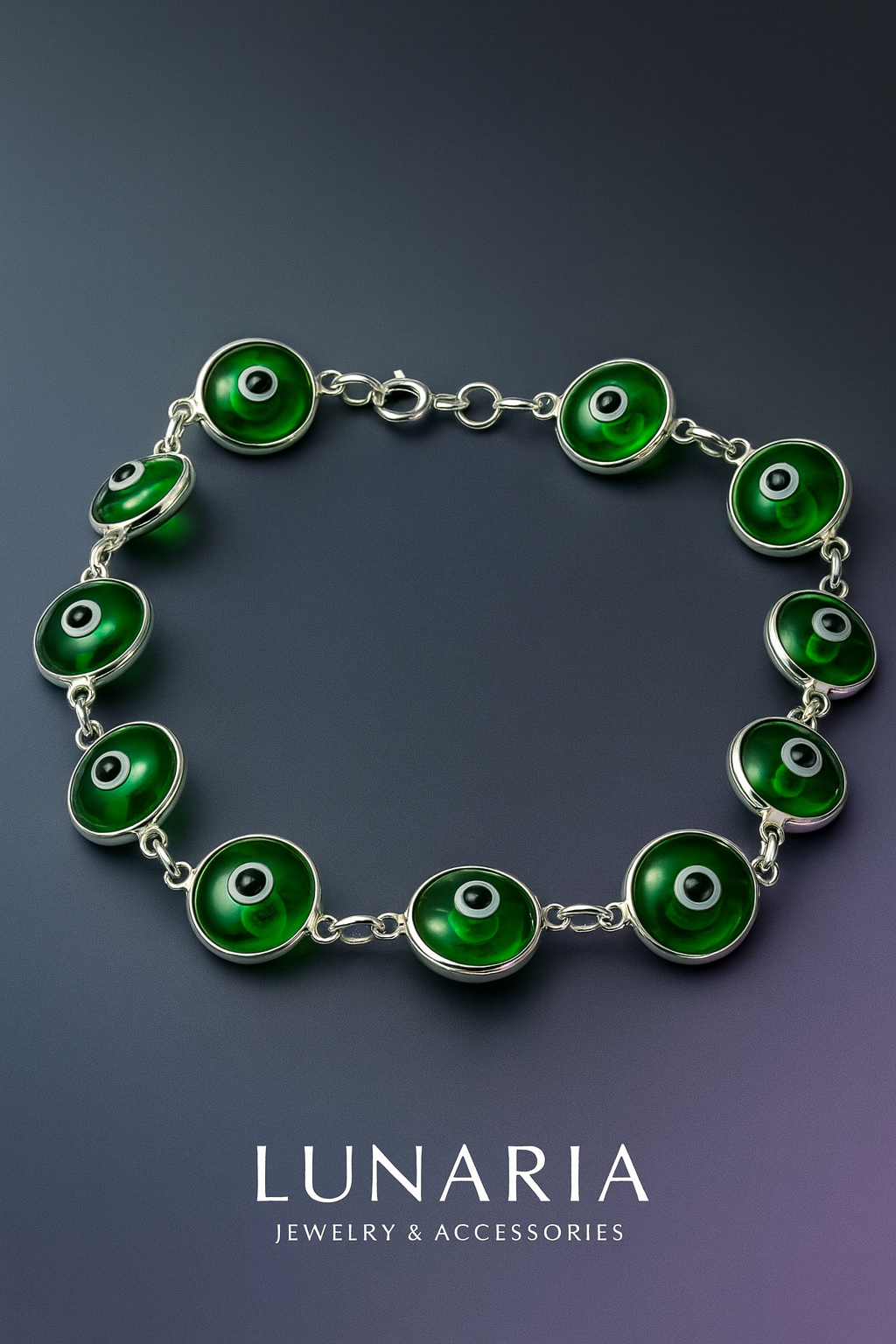 Pulsera de Ojos Turcos Verdes