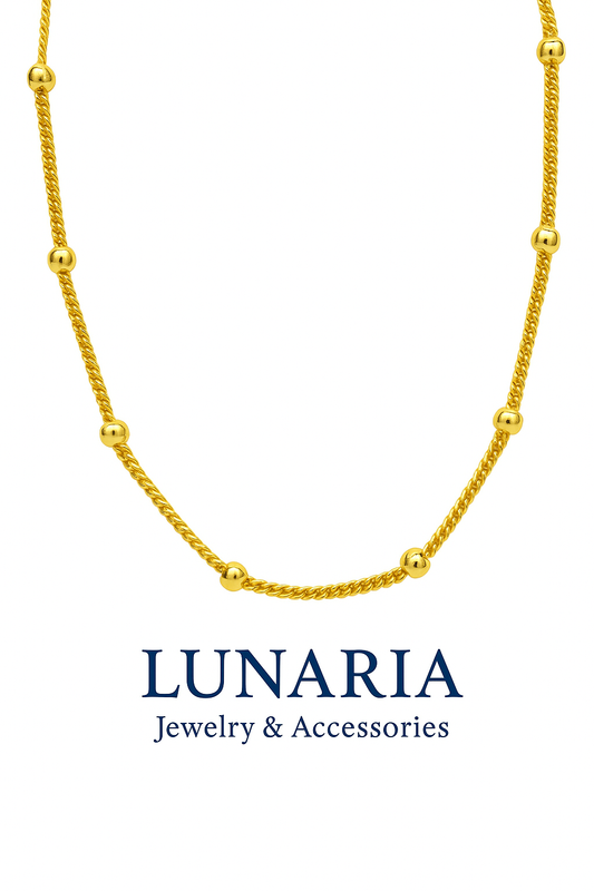 Cadena Tejido Cubano con Balines 45 cm