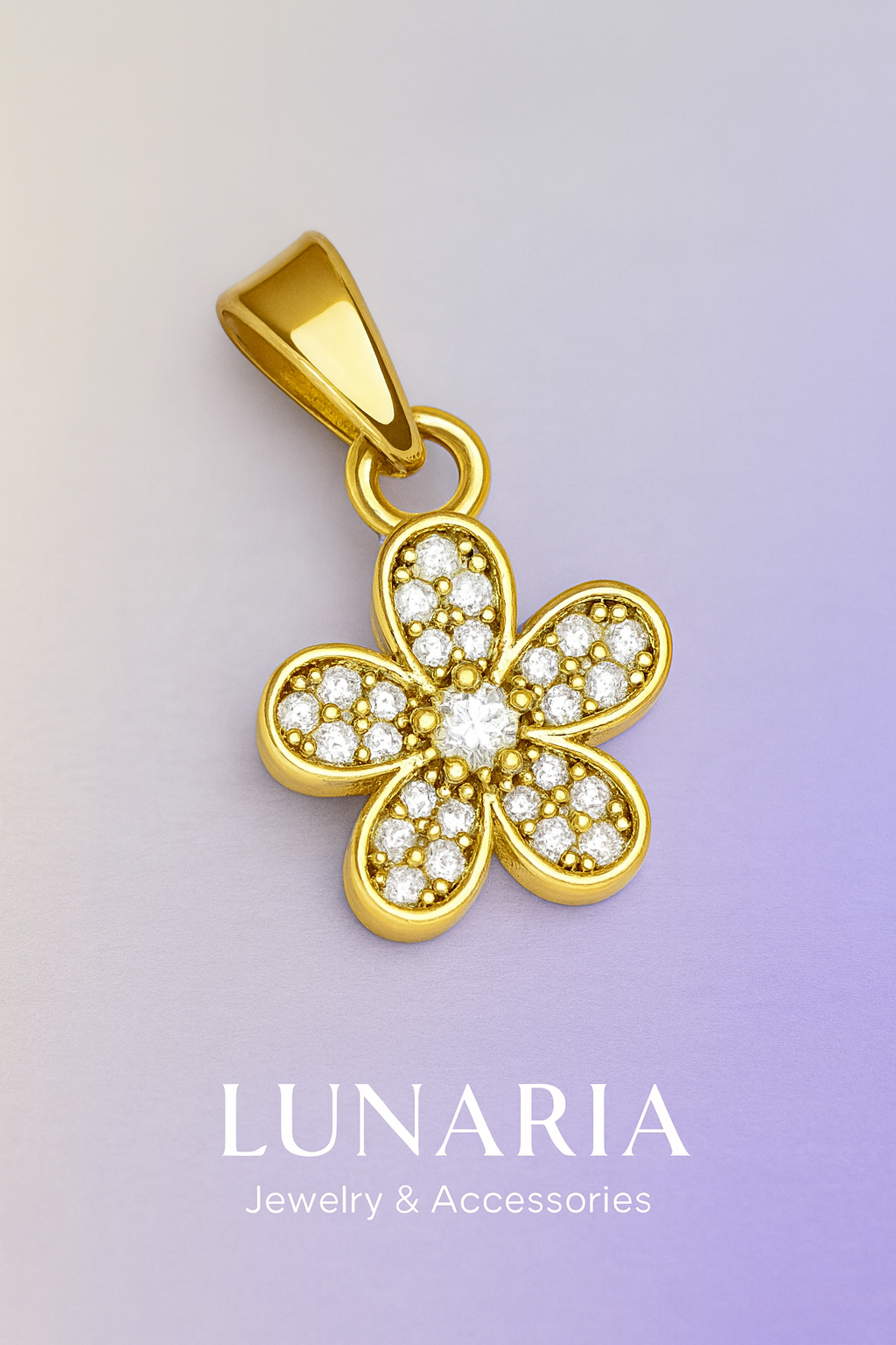 Dije Flor de Circon Blanco