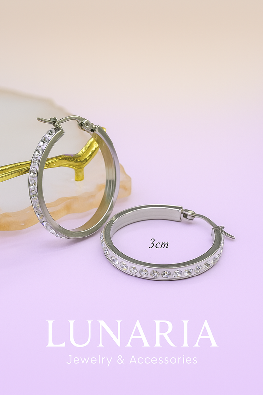 Candongas Diamantadas Plateadas