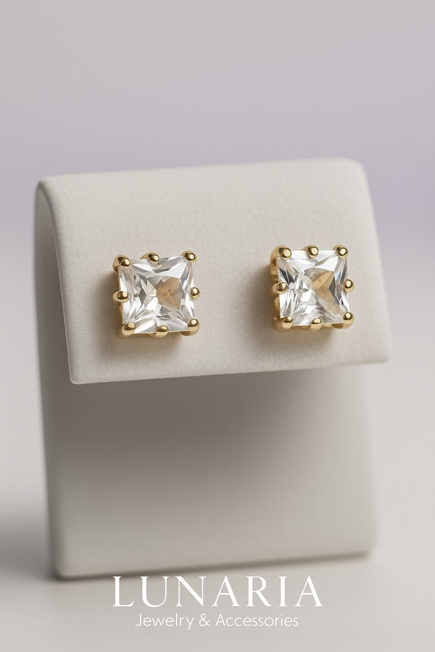 Topos Cuadrados de Circon Blanco