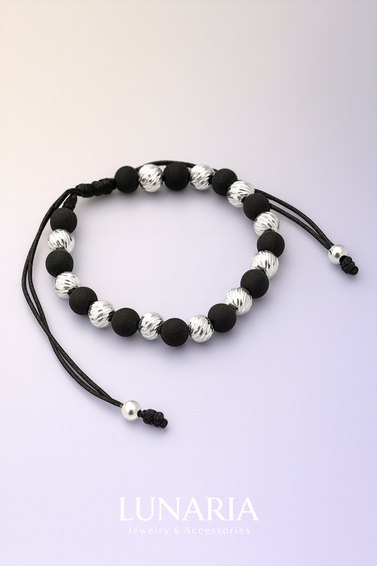 Pulsera Tejida con Balin Diamantado