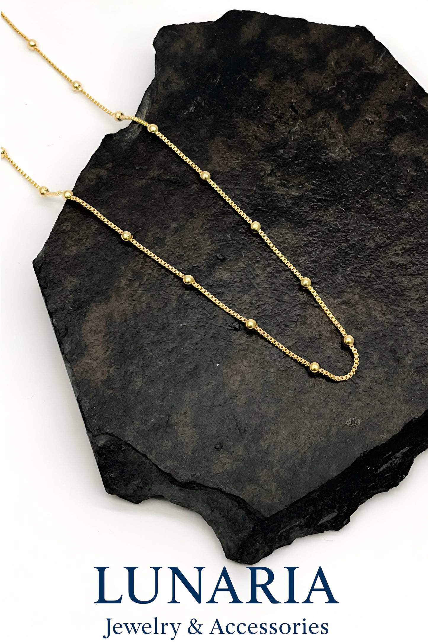 Cadena Tejido Veneciana con Balines 45 cm