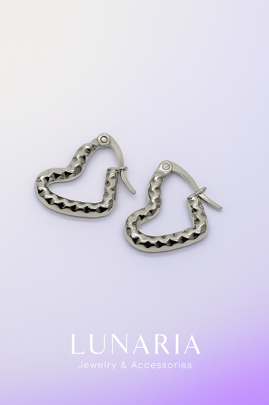 Candongas Corazon Plateado