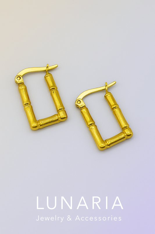 Candongas Rectangulo Doradas