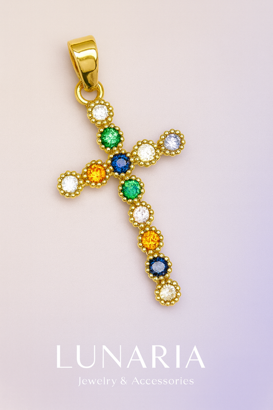 Dije de Cruz Colorida